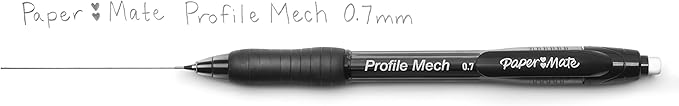 Paper Mate Profile Mech Mechanical Pencil 0.7mm, #2 Pencil Lead, Great for Office Supplies, Classroom Supplies, Drawing Pencils, Sketching Pencils, Black, 12 Count