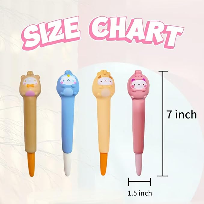 Easter Baskets Kawaii Squishy Pen 4 Pcs Cute & Fun Pens for Stationary & Cool Pens for Teenage Gifts for Tweens Back to School Supplies