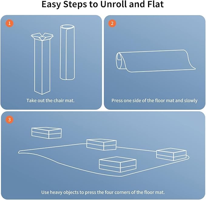 WASJOYE Office Chair Mat for Carpet, 36" Round Clear Home Carpet Chair Mat Protector Cover with Non-Slip Studded for Computer Desk Rolling Chair