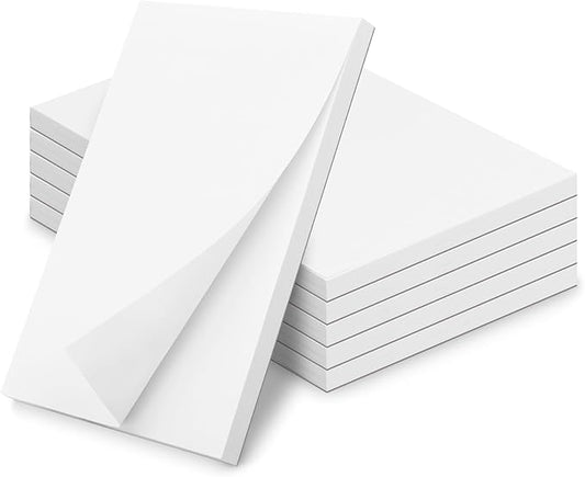 Note Pads 4x6 Inch, 6 Pack Blank Scratch Pads, 50 Sheets Per Memo Pad for Writing, White Pad of Paper Suit for Home, Office and School, Tear off Notepad, Small Server Notebook