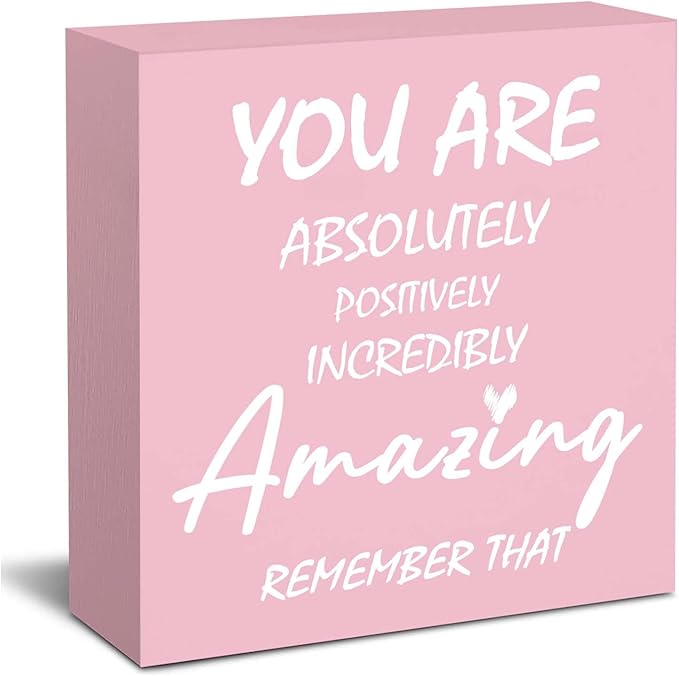 Pink Office Decor Desk Accessories Inspirational Pink Gifts for Women You are Amazing Pink Motivational Positive Office Decor Sign Desk Decorations for Women Home & Office Cute Desk Accessories