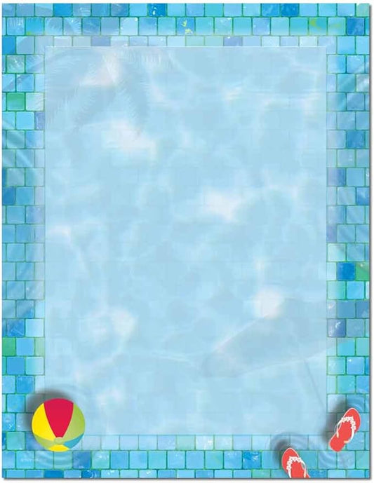 Swimming Pool Letterhead Laser & Inkjet Printer Paper, 25 pack