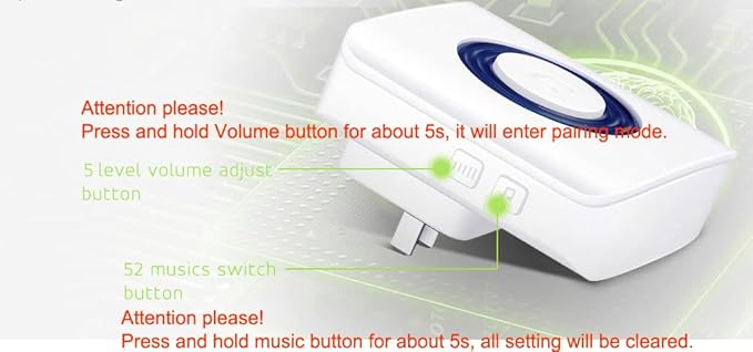Caregiver Pager Wireless Motion Sensor Alert Room Bed Alarm and Fall Prevention for Elderly Dementia Patients (3 Receiver+2 Monitor Motion)
