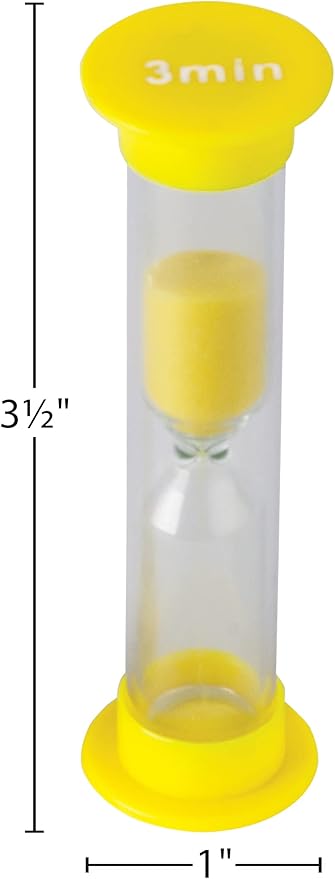 Teacher Created Resources 3 Minute Small Sand Timer (20661),Yellow
