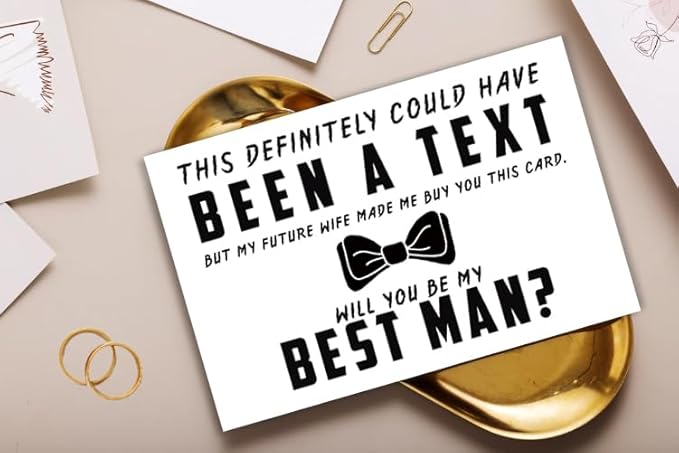 YiKaLus Funny Will You Be My Best Man Card, Best Man Proposal Card, Wedding Invitation Card for Groomsman, Card for Groomsman