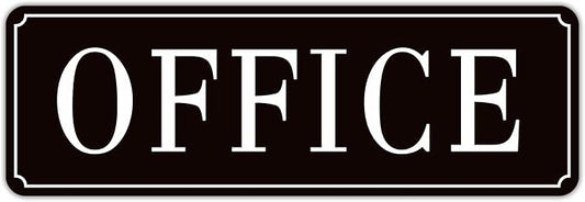 The Office Door Sign for Home and Business，Self-Adhesive Waterproof and Fade-Resistant Modern Office Sign Sticker for House，Business，Door, Window（Black）