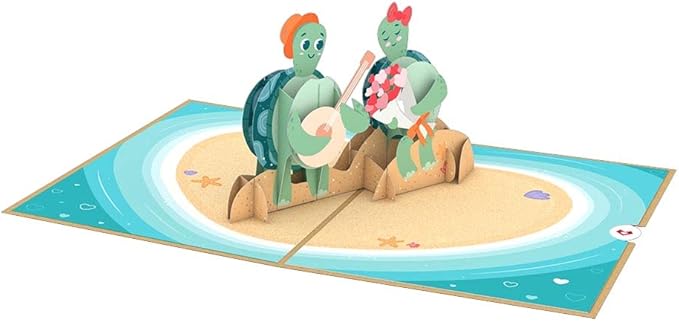 Lovepop Everyday Pop-Up Card for Her, Him, Girls, Boys - 3D Love Greeting Cards - Turtley in Love - 5" x 7" - Blank Note Card & Envelope Included