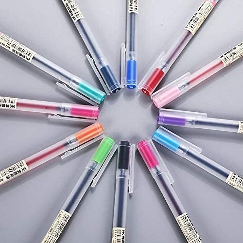 Japanese Style Gel Ink Pen 0.5mm Colorful Fine Ballpoint Maker Pen for Office School Stationery Supply,Pack of 12, Assorted Colors