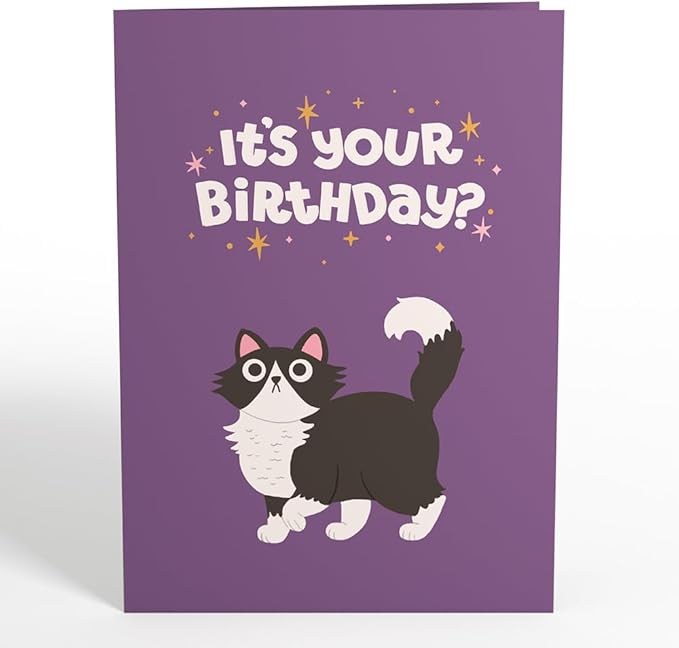 Lovepop Happy Birthday Pop-Up Card for Her and Him- 3D Greeting Cards for Boys, Girls, Men, Women - Your Gift Is in the Litterbox - 5" x 7" Cat Card - Blank Note Card & Envelope Included