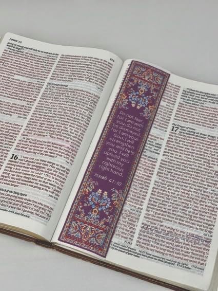 Do Not Fear, Bulk Pack of 6 Woven Fabric Christian Bookmarks, Silky Soft Isaiah 41:10 Flexible Bookmarker for Novels Books and Bibles, Traditional Turkish Woven Design, Memory Verse Gift