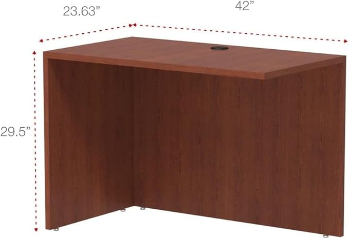Alera ALEVA354224MC Valencia Series 42 in. x 23-5/8 in. x 29-1/2 in. Reversible Return/Bridge Shell - Medium Cherry