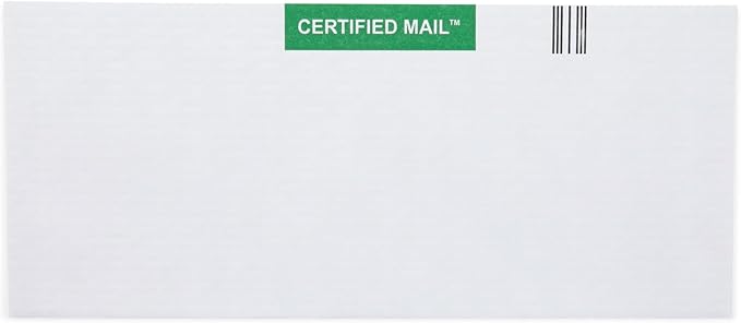 Certified Mail Envelopes - 200 Pack, Standard Envelopes for Certified Mailing | Perfect for Official Documents, Secure Business Mail, and Legal Notices