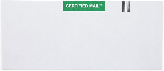 Certified Mail Envelopes - 200 Pack, Standard Envelopes for Certified Mailing | Perfect for Official Documents, Secure Business Mail, and Legal Notices