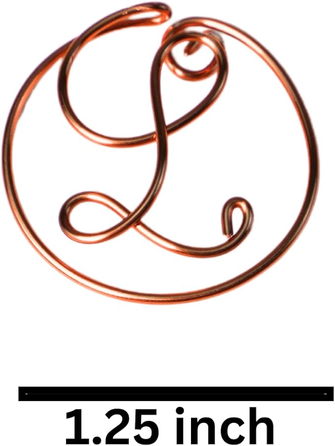 Personalized Initial Copper Bookmark, Set of 5, Handmade Copper Gift for Her, Him, Couple on Birthday, Wedding Anniversary, Alphabet Bookmark (L)