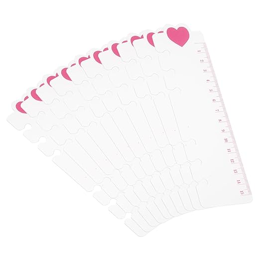 PATIKIL 7.1"x2" Bookmark Ruler, 10 Pack Snap-in Ruler Page Marker Book Mark Measuring Tools for 6-Hole Binder Notebook, Pink Heart Shape