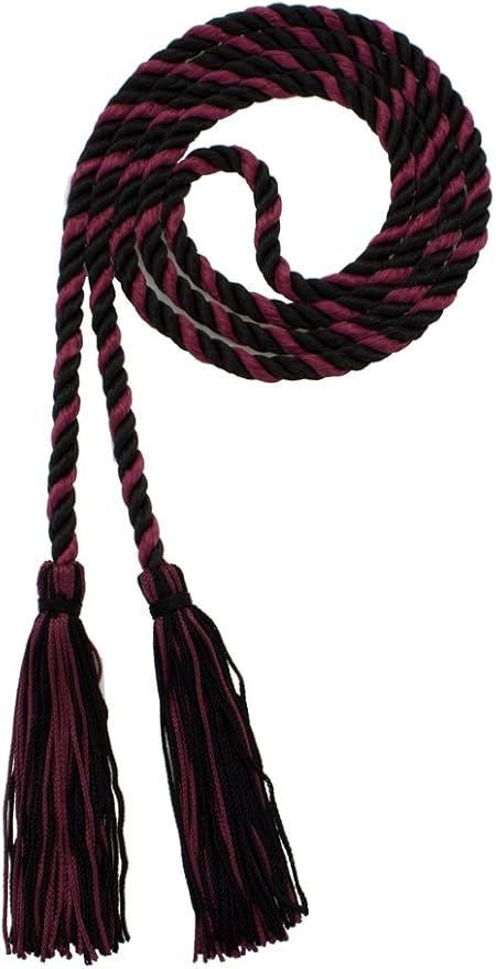 Tassel Depot Graduation Honor Cord - Black/Maroon - Every School Color Available - Made in USA
