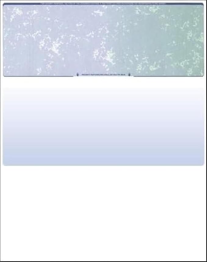 Compuchecks Check on Top Blank Check Paper - 250 Pack, Quick-Books & Laser Printer Compatible - Security Business Checks with Voucher - 8.5" x 11" Blue/Green Prismatic