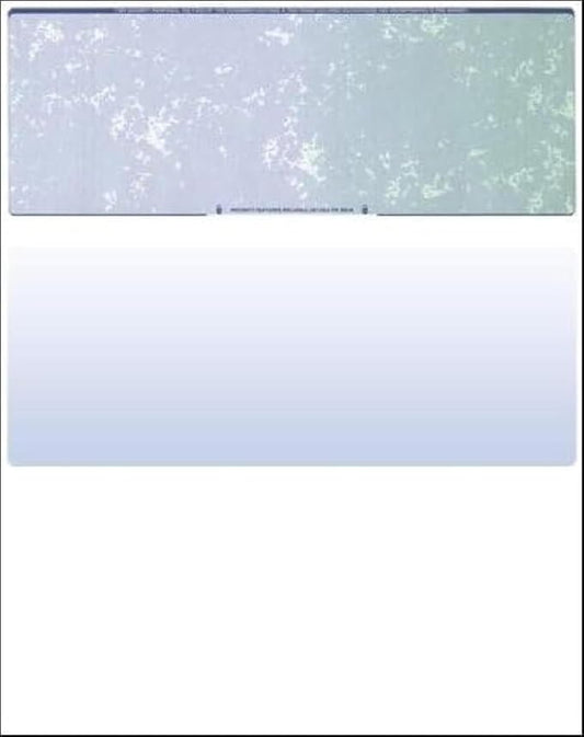 Compuchecks Blank Check Paper - 100 Pack - Computer Security Business Checks, QuickBooks & Laser Printer Compatible - Check On top, Voucher On Bottom - Check Paper Size 8 1/2-11 - Blue/Green Prismatic