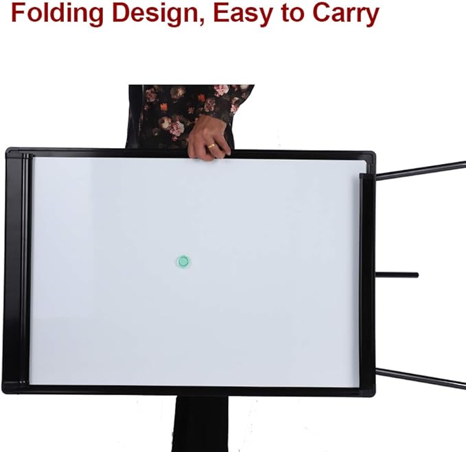 40" x 28" Height Adjustable Magnetic Dry Erase Easel Board with Tripod Stand – Includes 25 Sheets Flipchart Pad, Magnets & Eraser – Office Presentation Board, Black Frame