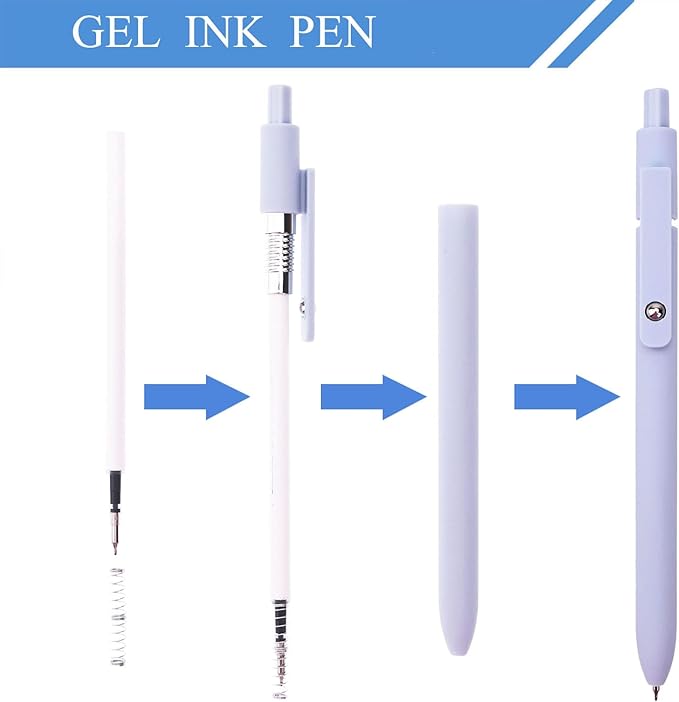 ITAWIXS 6Pcs Cute Gel Pens, 0.5mm Fine Point Smooth Writing Pens, Aesthetic Pens for Journaling Note Taking, Office School Supplies, Gifts for Women