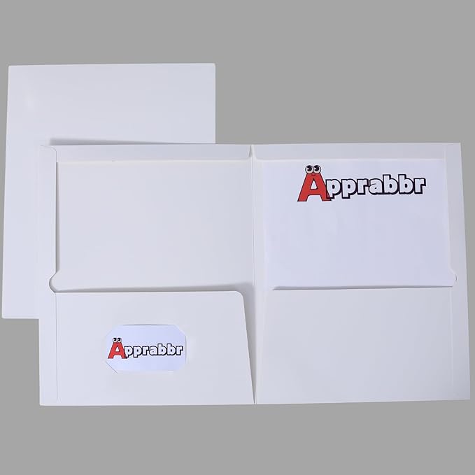 Two-Pocket Folders for Letter Size, Glossy Laminated White Paper Folders,Thick Paper File Folder with Deep Pockets for School Office Business Home (Box of 125)