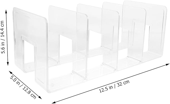 Ciieeo Wallet Acrylic Books Wallet Holder Desk Book Ends Book Holders for Shelves Book Stand Manager Shelf Partition Plate Decorate Bookend Storage Bag Desktop Delicate bookend