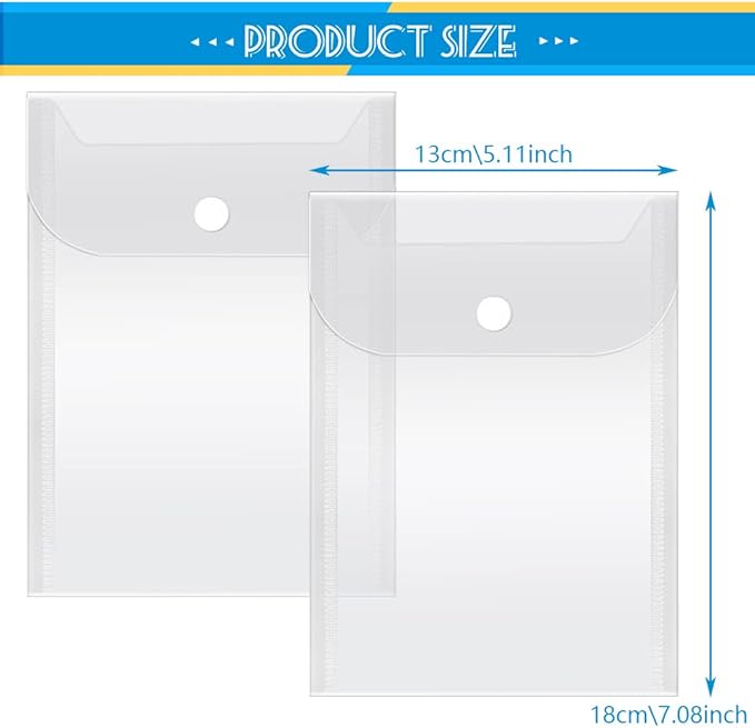 Vmiapxo 40 Pack Stamp and Die Storage Pockets, Reusable Small Plastic Envelopes Waterproof Sticker Organizer Receipt Holder Photo Storage Folders (5" x 7")