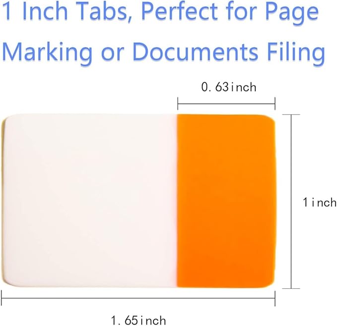KICNIC File Index Tabs 1 Inch Sticky Flags 720 Pcs, Colored Page Markers Self Adhesive, Repositionable Note Tabs for Documents, Books, Paper, Notebooks, Filing and Folders [36 Sets, 10 Colors]