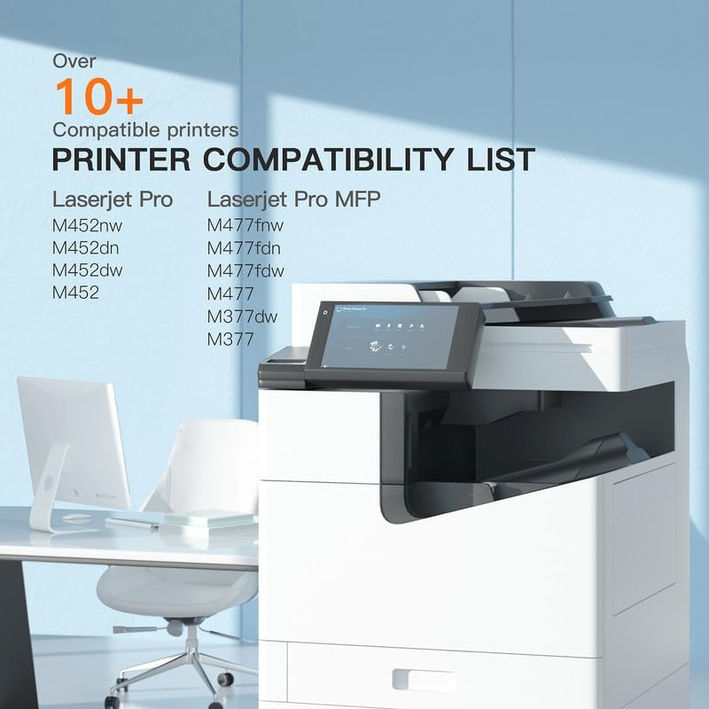 E-Z Ink 410A Toner Cartridge High Yield Replacement for HP 410A CF410A 410X CF411A CF412A CF413A for HP Color Laserjet Pro MFP M477fnw Toner M477fdw M477fdn M452dn M452nw M477 Printer (4-Pack)