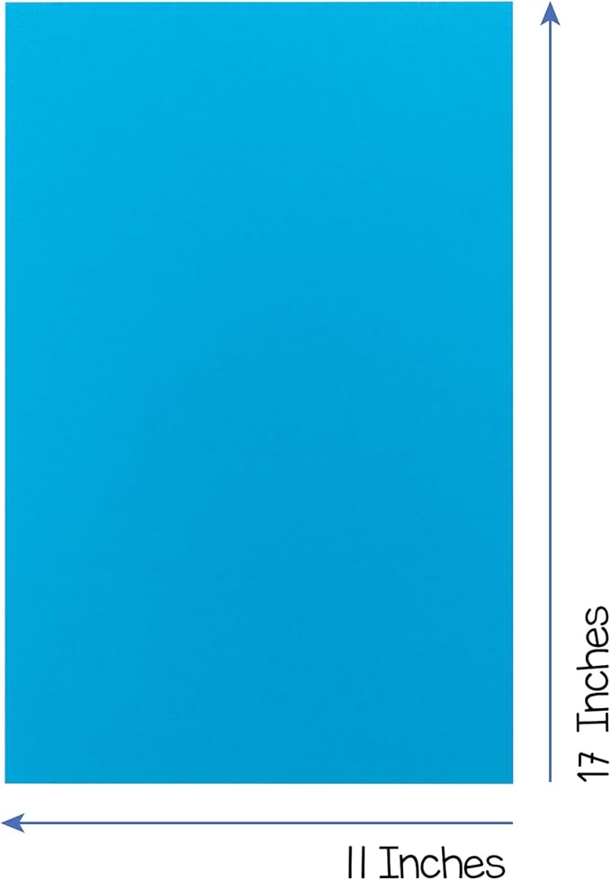 Hygloss Dark Blue Colored Paper - 24 lb, 89 GSM, Acid-Free, Fade-Resistant, 11x17-Inch Ledger Size Color Copy Paper, 90 Sheets