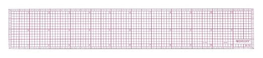 Westcott B-70 8ths Graph Beveled Ruler, 12 in