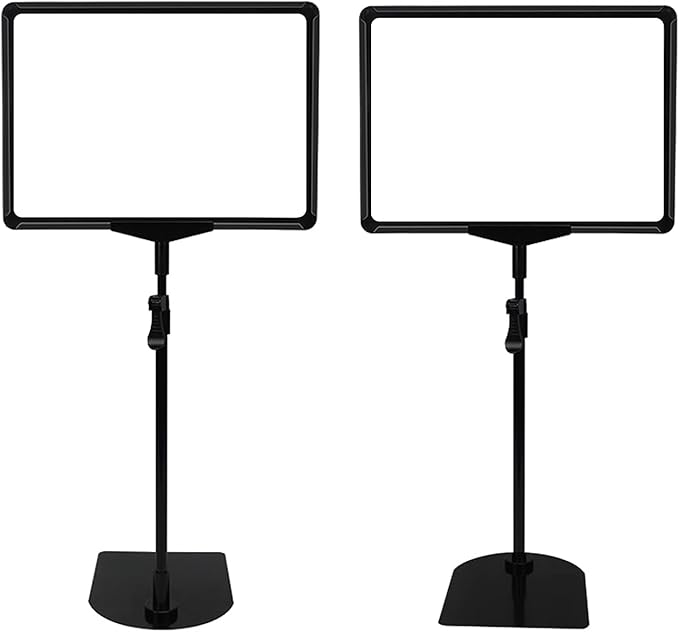 Sign Holder Stand,Sign Stand for Display,Adjustable Sign Holders For Table Top,Table Sign Holders 8.5 x 11,6 Packs, (Black, 39''height -2pcs)