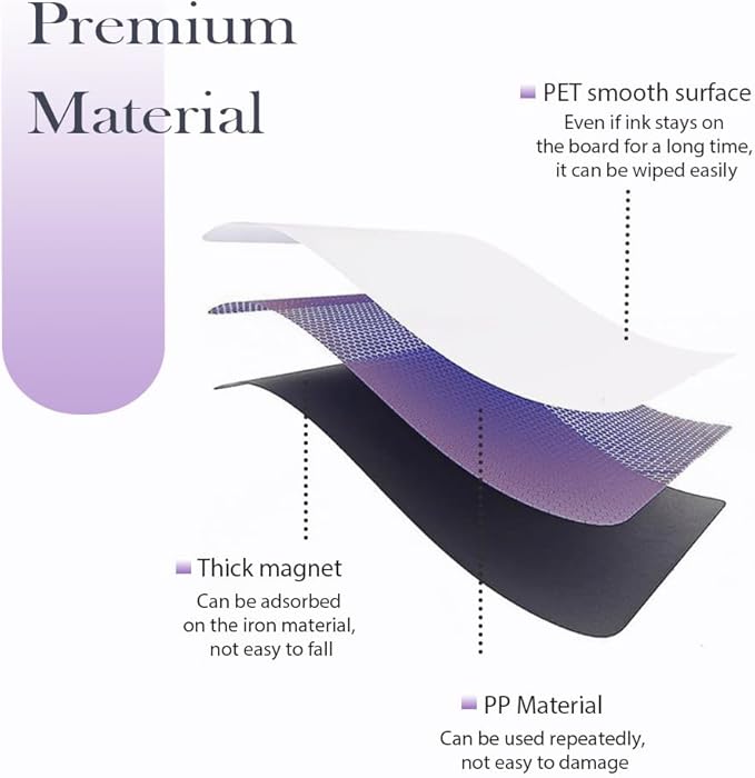 Magnetic Dry Erase Board Sheet for Fridge 4 PCS, 12"X8" Erasable Refrigerator Small Magnet WhiteBoard, Include 1 Eraser, 6 Markers