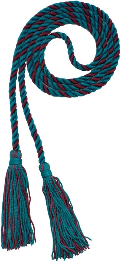 Tassel Depot Graduation Honor Cord - Teal/Maroon - Every School Color Available - Made in USA