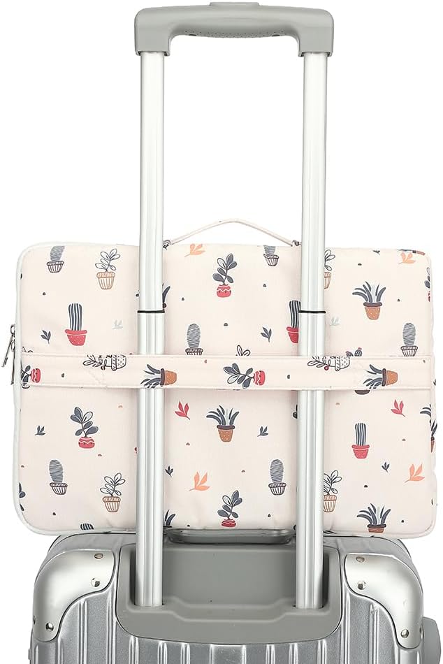 canvaslife 360° Protective Laptop Sleeve Case Bag Cover with Handle for iPad 12.9 inch,MacBook Pro Air 13" and 12.5 inch-13.3 inch Laptop (Small Potted)