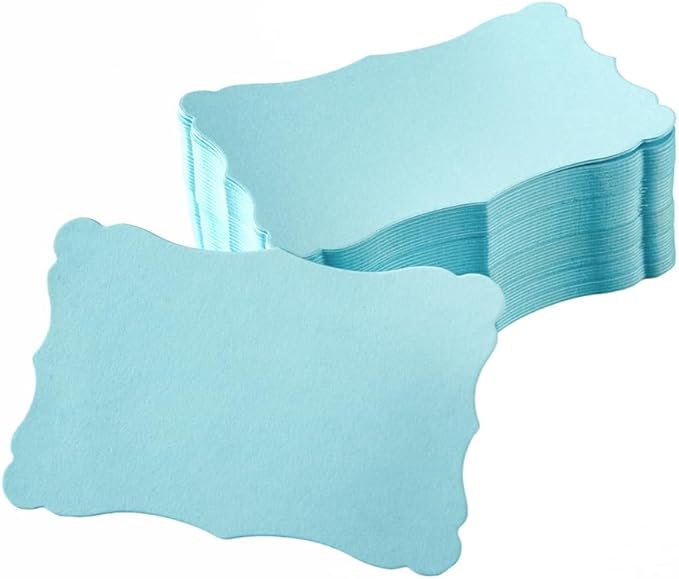 120 Pieces Small Mini Business Cards Vintage Assorted Colors Blank Note Cards Gift Word Card for Business Cards, Gift Cards (Light Blue, 3.66x 2.36 inches)