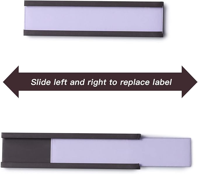 Eeoyu Magnetic Label Holders with Magnets Magnetic Data Card Holders with Clear Plastic Protectors for Metal Shelf, Whiteboard, Set of 30 (0.5 x 3 Inch)