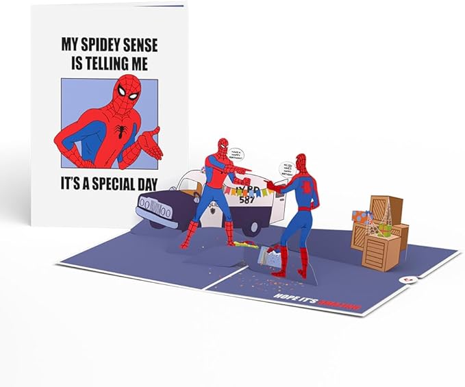 Lovepop Pop-Up Marvel Card - Birthday 3D Spiderman Greeting Card for Boys, Men, Son - Spidey Sense - 5" x 7" - Blank Note Card & Envelope Included