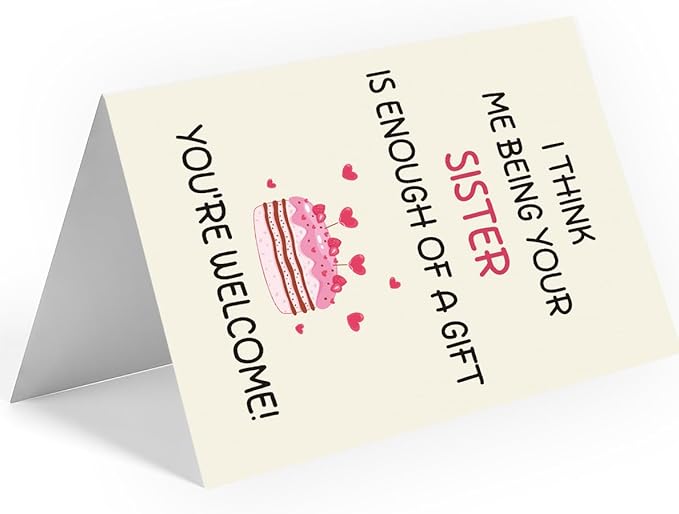 Sister Birthday Card | Birthday Card for Sister | Birthday Card Sister | Happy Birthday Sister Card | Funny Sister Birthday Card | Birthday Cards for Sister