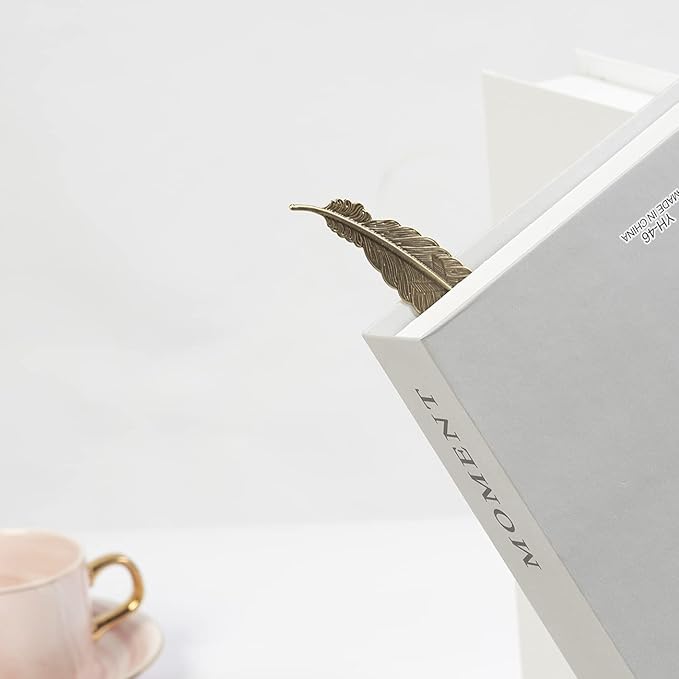 6pcs Different Color Vintage Feather Metal Bookmarks