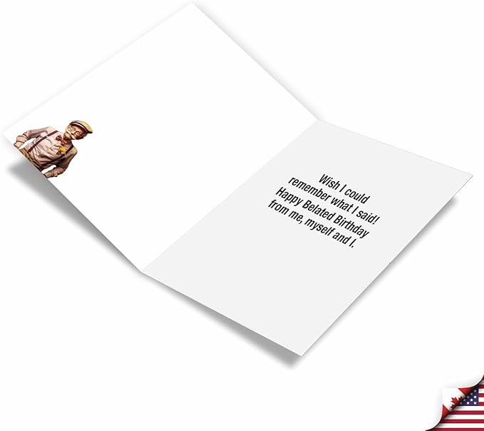 NobleWorks Hilarious Belated Birthday Greeting Card with 5 x 7 Inch Envelope (1 Card) Talk To Myself C10075BEG