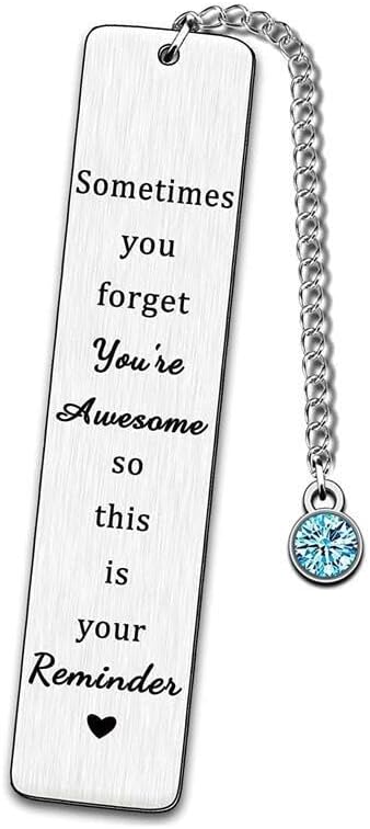 Christmas Birthday Gifts Bookmarks Inspirational Gift Bookmark for Women Men Sometimes You Forget You're Awesome Gift Book Markers for Book Lovers Coworker Gifts for Bookworm