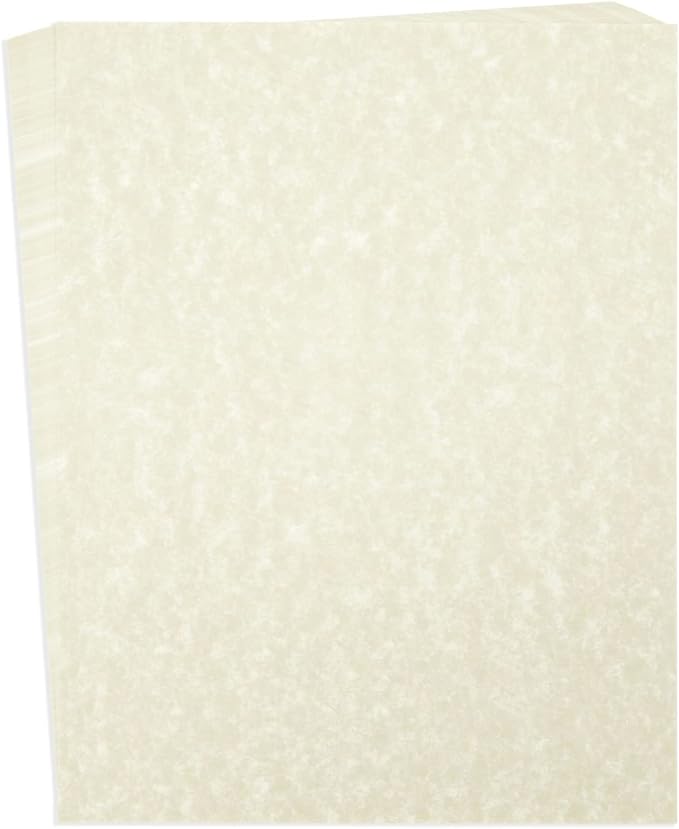 96 Sheets Parchment Paper for Certificates, Resumes, Diplomas, 90 GSM Textured Stationary, Printer-Friendly (Ivory, 8.5 x 11 In)