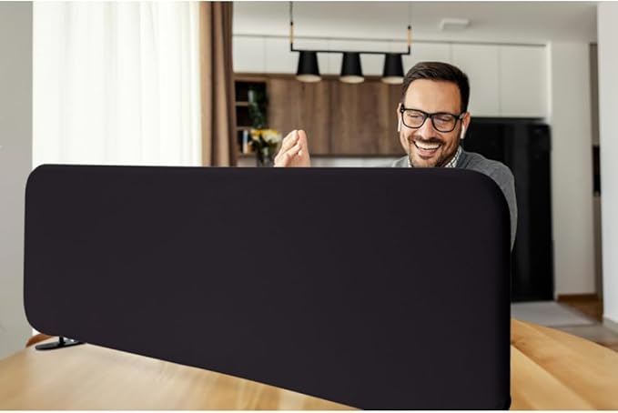 Desk Divider, Movable Desk Panel Privacy Partition for Home Office, Student, Classroom, Study, Free Standing, Scratch Resistance, 48"x18", Midnight