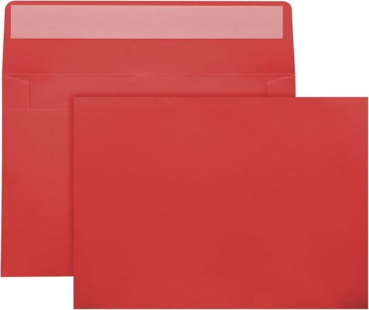 50 sets of red A7 envelopes, 5x7 envelopes, 5x7 invitation envelopes, printable invitation envelopes, photos, postcards, greeting cards, Mail, Wedding self-sealing Envelopes (red)