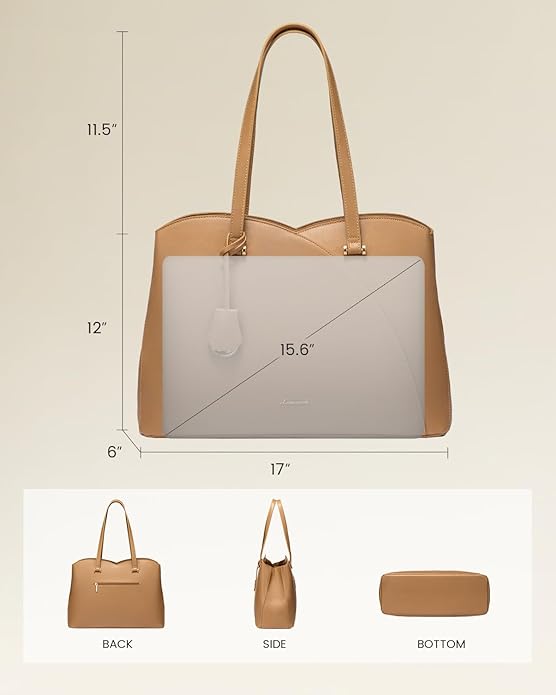 LOVEVOOK Laptop Tote Bag for Women, Work Bags Teacher Tote Bag, Leather Computer Bag Purses Handbag Professional Briefcase
