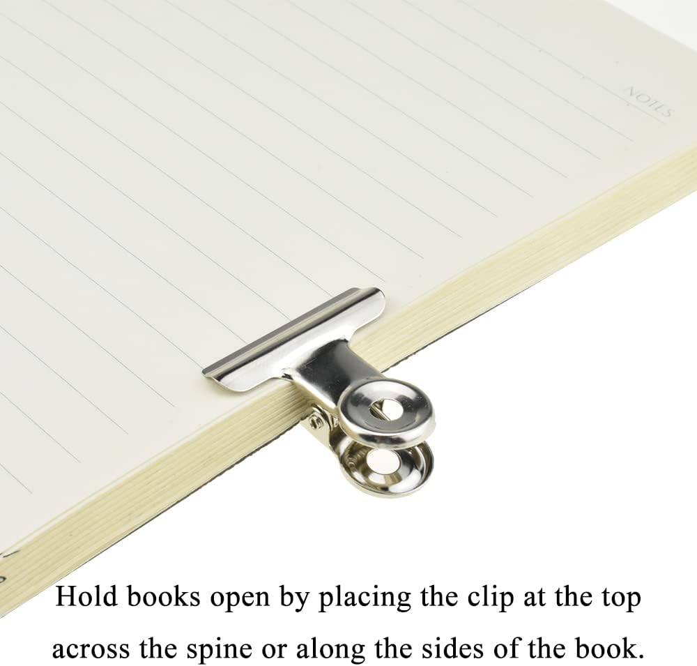 HAHIYO 1.25inch Silver Bulldog Clips Metal File Hinge Binder Clips Clamps Save Space Strong Spring Jaws Rock Solid Grip Book Lay Flat Deburred Edge for Hang Photos Wall Grid Dog Food 20PCS