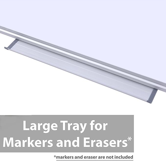 Premium 72"x 48" Multipurpose Magnetic Dry Erase Board with Aluminum Frame | Versatile Wall-Mounted Whiteboard with Pen Tray for Enhanced Office and Classroom Presentations