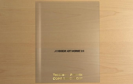 Nicky's Folders® English Communicator, Parent-Teacher Folder, Patented Tear-Resistant Flexible Plastic 2 Inside Pockets, 2 Exterior Sleeves, Letter Size Paper, Single Color(24 Pack) (Clear)