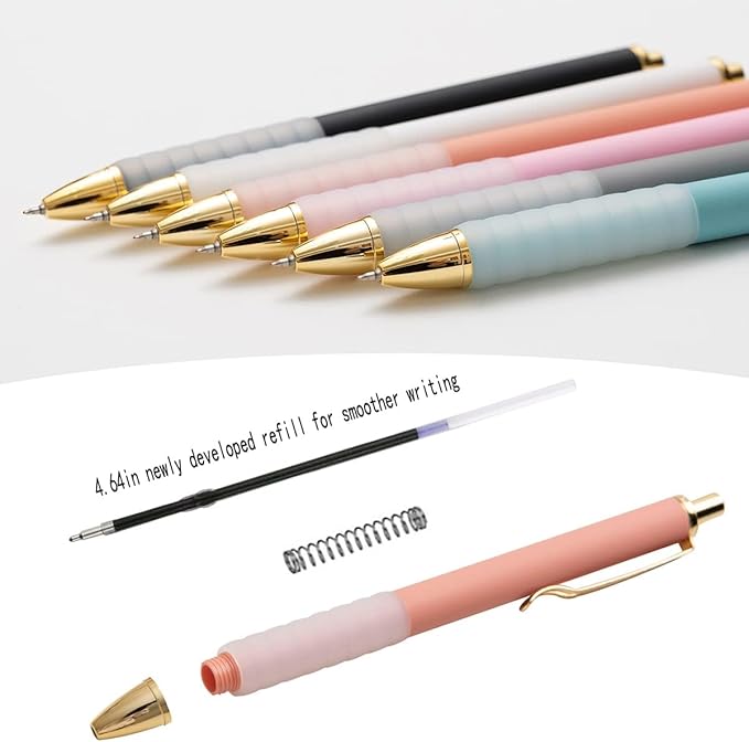 Pens, Pens Fine Point Smooth Writing Pens, Personalized Ballpoint Pens Bulk, Flair Colorful Pens, Black Ink 1.0 mm Journaling Pen, Office Supplies for Women & Men, Note Taking(6-pack)